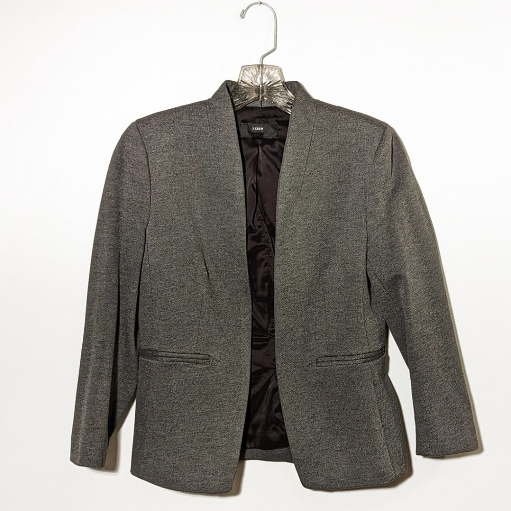 J. Crew Going Out Blazer in 365 Crepe, Gray, Size 4P, Excellent Condition!